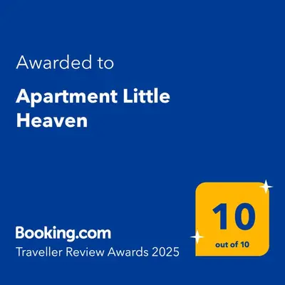 a yellow sign that sayspared to appointment littlehaven at Apartment Little Heaven in Zbilje