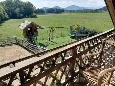 a view of a playground with a swing at Hemp farm paradise near Bled and Ljubljana in Kranj