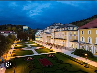 an aerial view of a building with a park at Studio za 2 Marko Rogaška Slatina in Rogaška Slatina