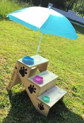 a play table with steps and an umbrella at Gostisce Sobocan in Maribor