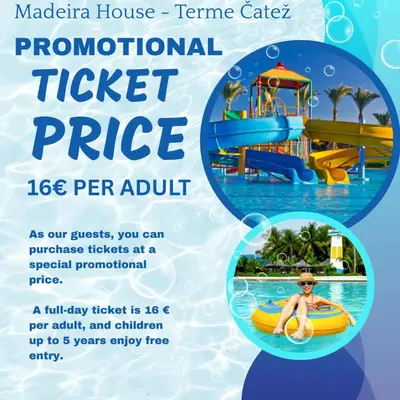 a flyer for a water park at Madeira House - Terme Čatež in Čatež ob Savi