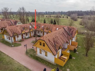 an overhead view of a row of houses with roofs at Marjetjca 40 in Moravske Toplice
