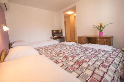a hotel room with two beds at Tourist farm Megušar in Škofja Loka
