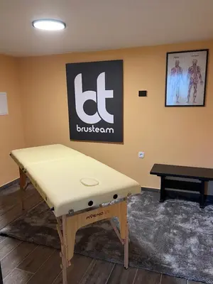 a ping pong table in the corner of a room at Luxury House Ledine in Spodnja Idrija