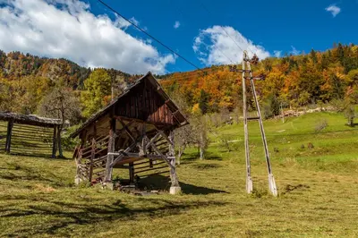 a small building in the middle of a field at Holiday house Pokrovec - Bohinj in Bohinj