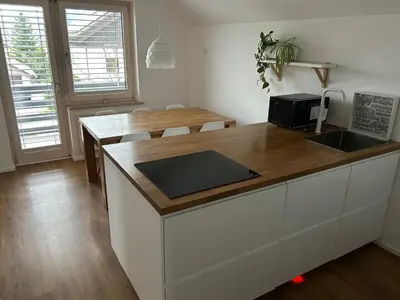a kitchen with a sink and a counter top at Cozy stay near Bled in Radovljica