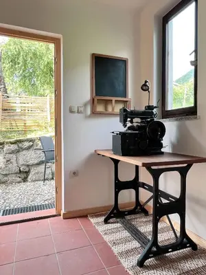 a camera sitting on a table next to a door at Holiday home in Semic - Kranjska (Krain) 51757 in Semič