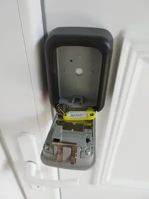 a box is attached to a wall at apartma Pohorc - Praprot in Pohorje