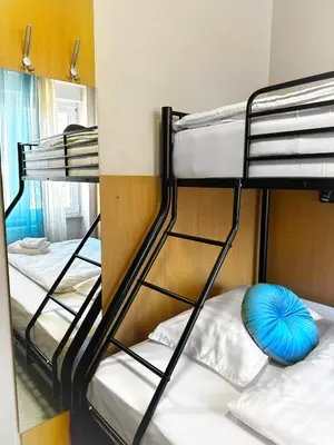 a group of bunk beds in a dorm room at PREMIUM B&B Nova Gorica, Self Check-In with code access in Nova Gorica