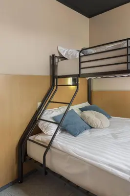 a bunk bed in a room with two bunk beds at PREMIUM B&B Nova Gorica, Self Check-In with code access in Nova Gorica