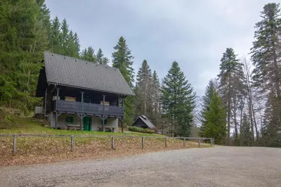 a house on the side of a road at Chalet Fridrihštajn in Kočevje