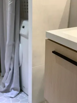 a bathroom with a sink and a toilet at Apartment Center in Bled
