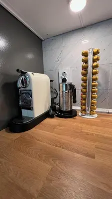 a coffee maker sitting on top of a counter at Cosy getaway in raw nature in Šentjur