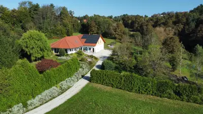 an overhead view of a house with a roof at Vamiš Apartment in Stanjevci
