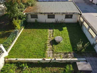 an aerial view of a yard with a house at Villa Pinta Pika in Ljubljana