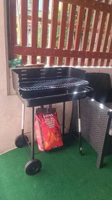 a black keyboard with a shopping bag next to it at Apartma Zora in Bovec