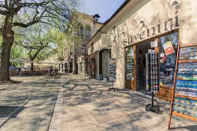 a street scene of a shop in a city at Old Town ground floor in Ljubljana