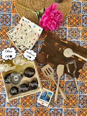 a group of items on a table with a flower at St Mountain Escape in Žirovnica
