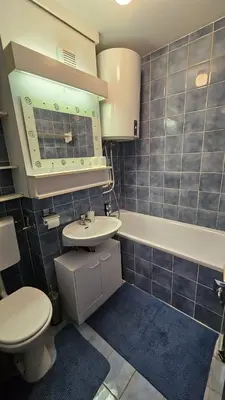 a bathroom with a toilet and a sink at Apartma Lisjak in Bovec