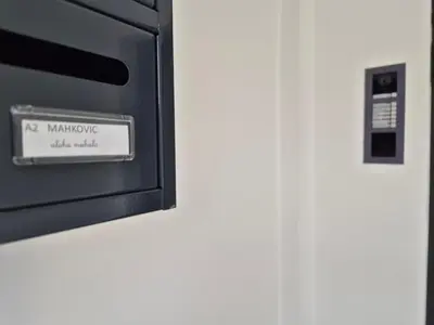 a close up of a oven with a sticker on it at TaWorld apartment in Šmartno pri Litiji