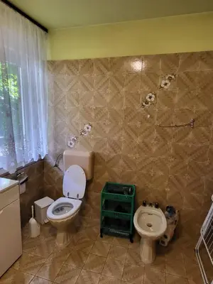 a bathroom with a toilet and a bidet at Apartma Magdalena in Kobarid