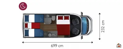 a diagram of a car with the back view at Camper GiottiLine Siena 385 in Šenčur