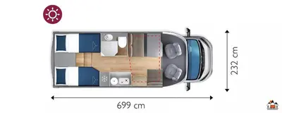 a drawing of a car with a room at Camper GiottiLine Siena 385 in Šenčur