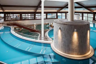 a large swimming pool on a cruise ship at Mobile House LaSiesta Thermal park Terme 3000 in Moravske Toplice