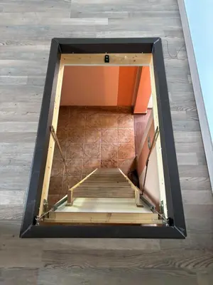 an overhead view of a staircase in a house at Apartment Haloze in Videm pri Ptuju