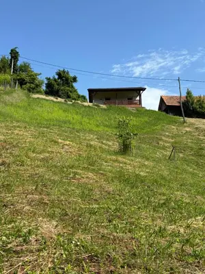 a house sitting on top of a grassy hill at Apartment Haloze in Videm pri Ptuju