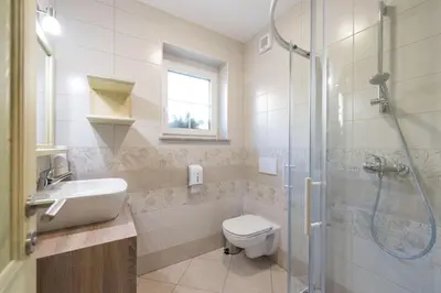 a bathroom with a toilet and a sink and a shower at Guesthouse Tolc in Spodnja Sorica