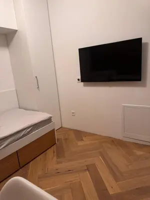 a room with a flat screen tv on a wall at Enchanting appartment Eipprova in Ljubljana