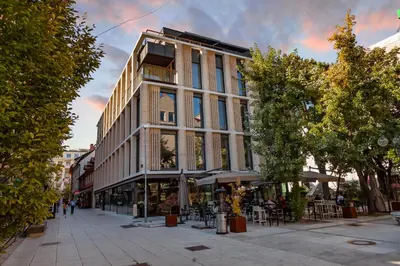 a rendering of a building on a city street at Castle View Penthouse in Ljubljana