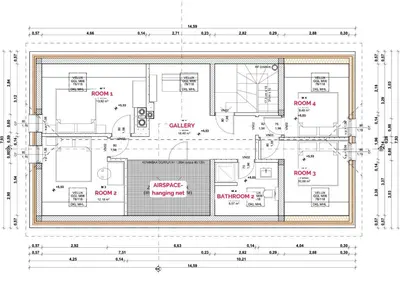 a floor plan of a house with drawings at Villa Taja