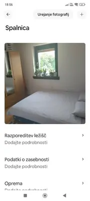 a bedroom with a bed and a window at Lovely 1- bedroom apartment in Skofja Loka in Škofja Loka