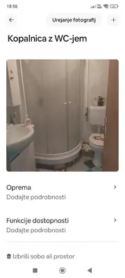 a bathroom with a shower and a toilet at Lovely 1- bedroom apartment in Skofja Loka in Škofja Loka