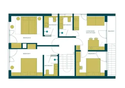 a floor plan of a building at Chalet Bohinj Bliss Wellness and view of Triglav in Bohinj