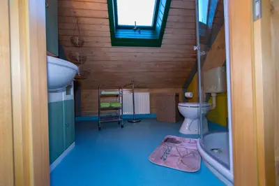 a bathroom with a sink and a toilet at Brunarica Bled Zatrnik Pokljuka in Bled