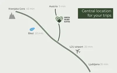 a map of the centennial location for your trips at Green Heart Suites in Podljubelj