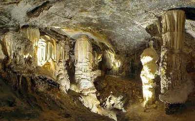 a cave filled with lots of rock formations at Rooms Zagon in Postojna