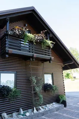 a house with plants on the side of it at Apartma ob Kolpi Križan in Gradac