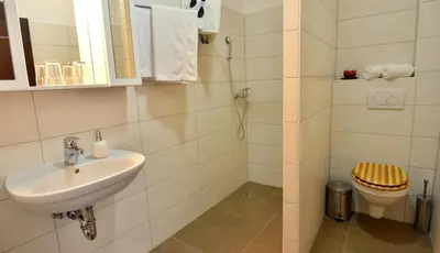 a bathroom with a sink and a toilet at Gril Ranca pod Pohorjem in Maribor