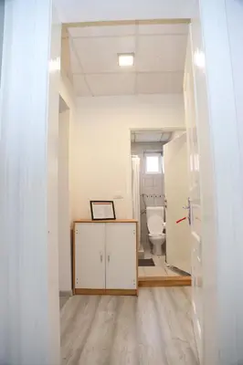 a bathroom with a toilet in a room at Villa Volk in Ilirska Bistrica