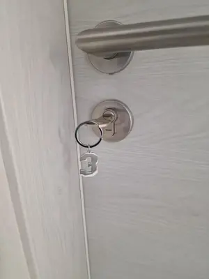 a metal door with a key on it at Antica Dolina in Postojna