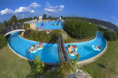 a group of people in a pool at a water park at Holiday home Pandora in Brežice