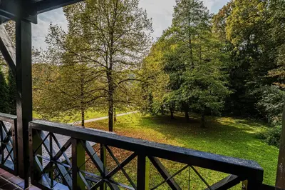 a view of a park from a bridge at Apartment Luna 65 in Podčetrtek
