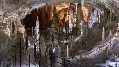 a staircase in a cave with rock formations at Altitude50 apartment Domžale in Domžale