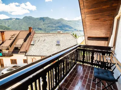 a balcony with a view of the mountains at Mountain View Haven Apartments - One Bedroom Apartment with Balcony in Bovec