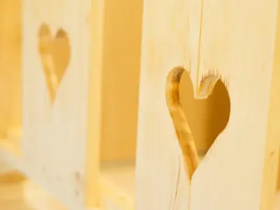 a wooden door with a heart carved into it at Sunny Two Bedroom Retreat in Beautiful Bizeljsko - Two Bedroom Country House in Bizeljsko