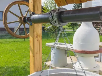 a water hose hooked up to a cannon at Two Bedroom Apartment in Rečica ob Savinji